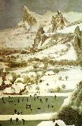 detalj fran jagarna i snon,januari, Pieter Bruegel